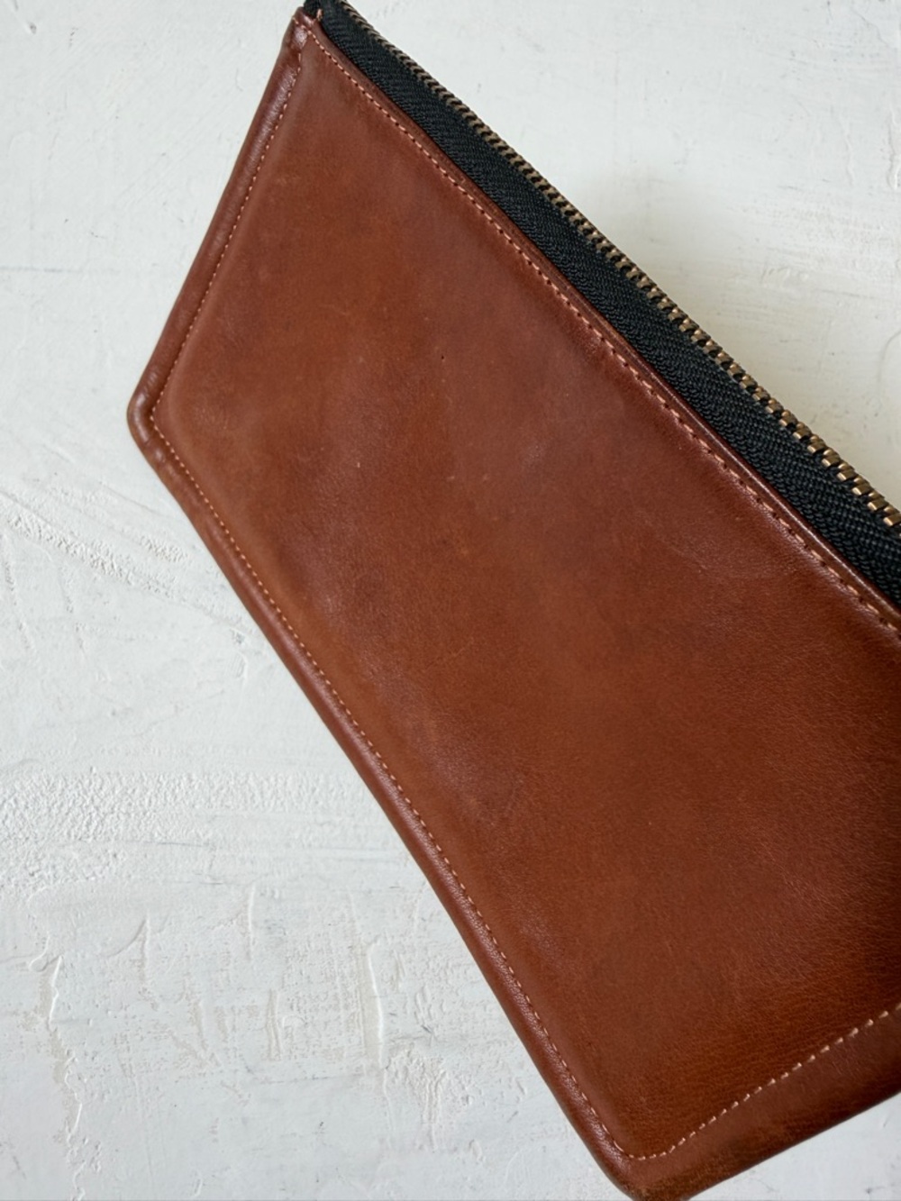 Vintage COACH Skinny British Tan Envelope Case Zip Utility Pouch - Picture 7 of 9